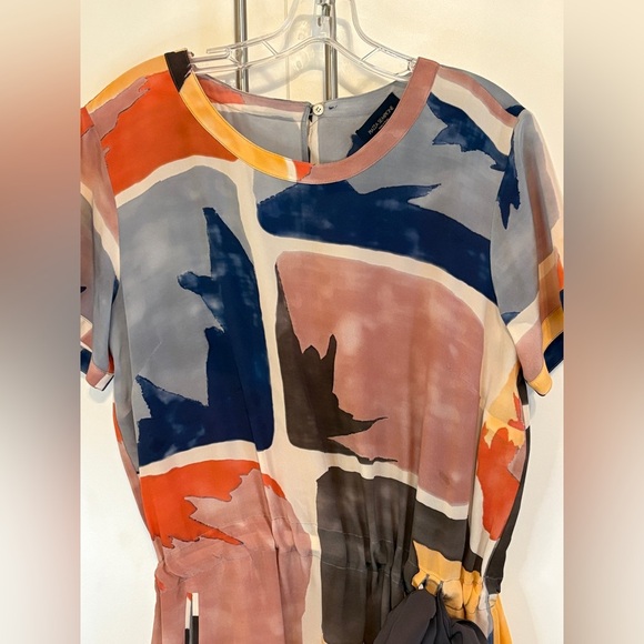 Piazza Sempione Silk Colorful Abstract Dress with pockets - Picture 3 of 5